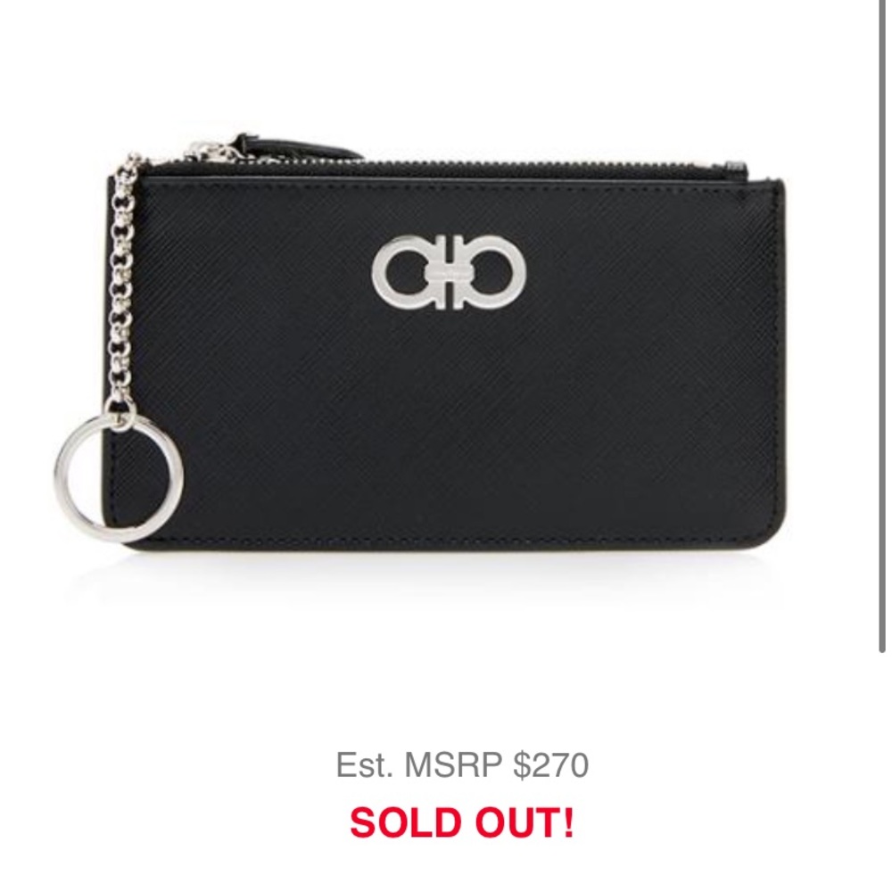 Salvatore Ferragamo Saffiano Leather Key Pouch